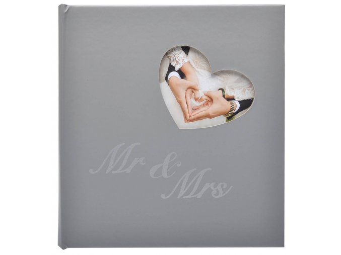 Svadobné fotoalbum Mr a Mrs sivé
