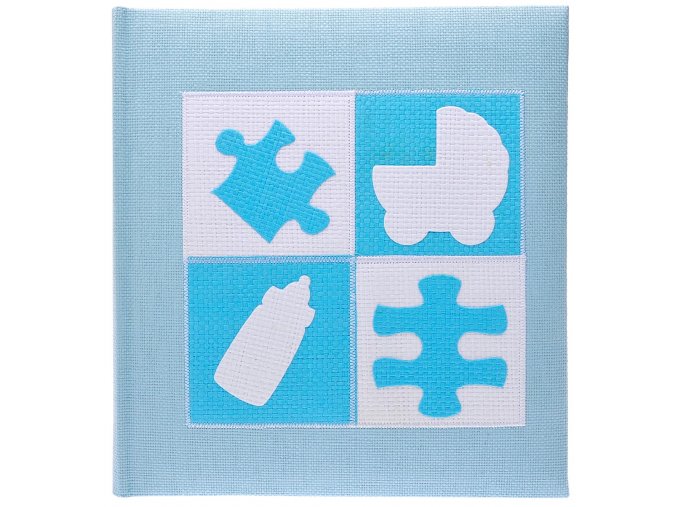 Dětské fotoalbum Baby puzzle modré