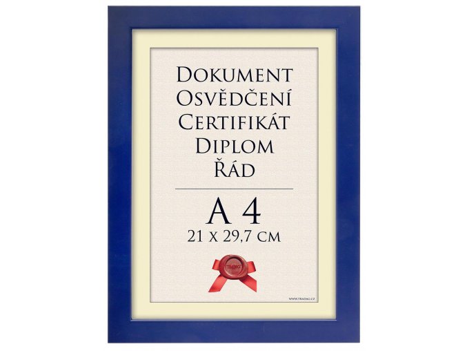 Rámeček Basic modrý 21x29,7 - A4