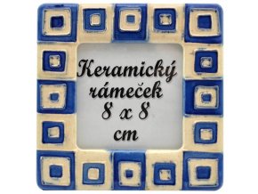 Keramický rámeček béžovomodrý