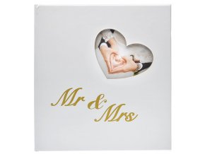 Svadobné fotoalbum Mr a Mrs biele