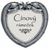 Srdiečko cínový rámik
