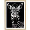 Plakát Happy zebra + natur rám