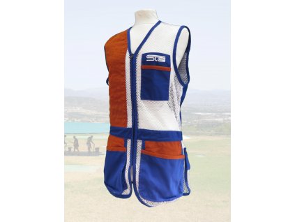chaleco ste azul royal red blanca piel marron