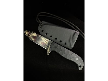 Nůž s pevnou čepelí - GZ Custom Blades - PSK - Pilot Survival knife 75Cr1 "CUSTOM" - POSTAPO/G10 black rukojeť