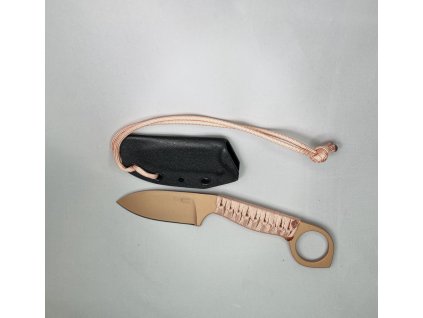 Nůž s pevnou čepelí - GZ Custom Blades - Wolfteeth MK1 "CUSTOM" - ROSE GOLD/ paracord pink wrap rukojeť