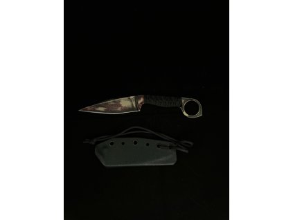 Nůž s pevnou čepelí - GZ Custom Blades - Dragonsteeth MK5 "CUSTOM" - POSTAPO/paracord black wrap rukojeť