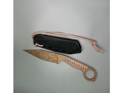 Nůž s pevnou čepelí - GZ Custom Blades - Dragonsteeth MK5 "CUSTOM" - ROSE GOLD/paracord pink wrap rukojeť