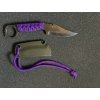Nůž s pevnou čepelí - GZ Custom Blades - Wolfteeth MK6 Gr5 Titan Hardended/tactical purple wrap rukojeť