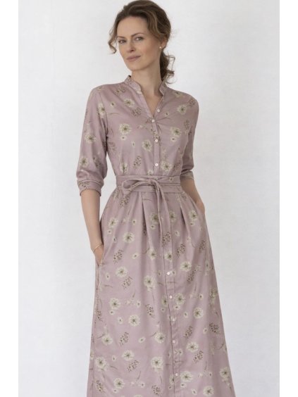 Košilové šaty v délce, s páskem