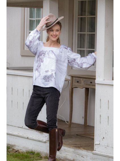 Blůza s hranatým výstřihem