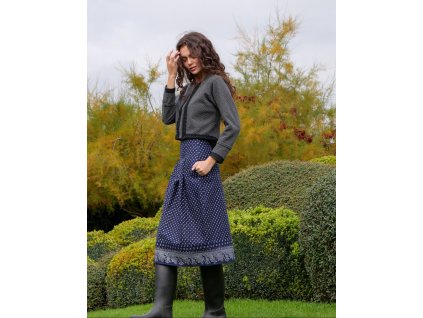 Sukně midi Strážnický modrotisk s bordurou