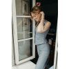 PANTS with high waist in elastic velvet