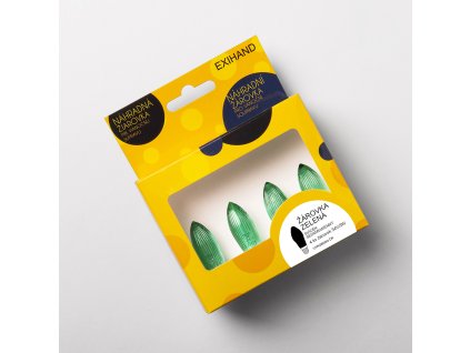 Schachtel mit 4 grünen Glühbirnen für Kerzenhalter 34V/3W