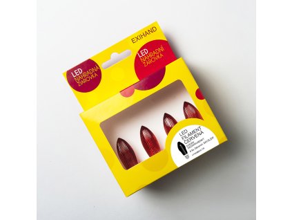 Schachtel mit 4 roten Glühbirnen LED FILAMENT für Kerzenhalter 34V/0,2W