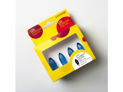 Schachtel mit 4 blauen Glühbirnen LED FILAMENT für Kerzenhalter 34V/0,2W