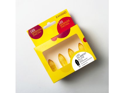 Schachtel mit 4 GELBEN LED FILAMENT Glühbirnen für Kerzenhalter 34V/0,2W
