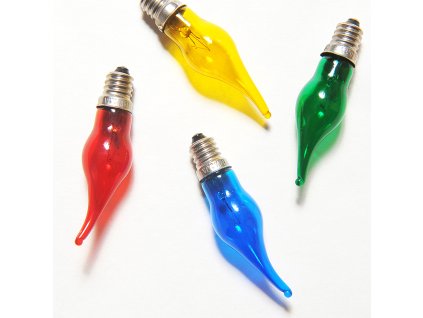 Schachtel mit 64 Glühbirnen Gloria farbig 14V/0,1A