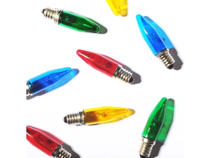 Box of 100 colored Krystal bulbs 20V/0,1A