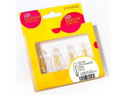 Blistr 4 čiré žárovky FELICIA LED FILAMENT 14V/0,2W