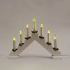 Adventní svícen dřevěný bílý, 7x34V/0,2W LED Filament zelený