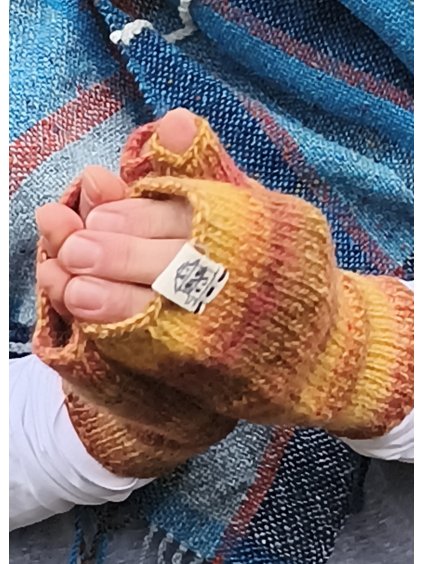 Rukavice bezprstové "Ovečkové ručně předené..."