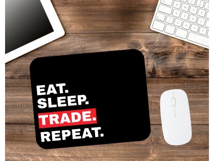 cerna tradingova podlozka pod mys eat sleep trade repeat