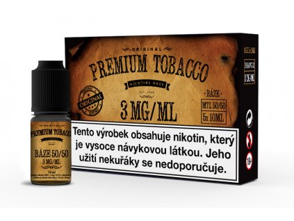 Screenshot 2022 10 22 at 22 37 33 Nikotinová báze Premium Tobacco (50 50) 5x10ml 3mg Ejuice.cz