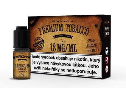 Screenshot 2022 10 22 at 22 37 12 Nikotinová báze Premium Tobacco (50 50) 5x10ml 18mg Ejuice.cz
