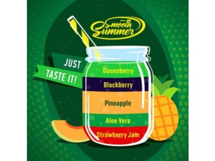 Příchuť Big Mouth Smooth Summer - Ananas a angrešt (Strawberry Jam, Aloe Vera, Pineapple, Blackberry, Gooseberry) 10ml