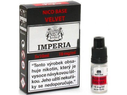 nikotinova baze imperia velvet pg20 vg80 5x10ml 18mg