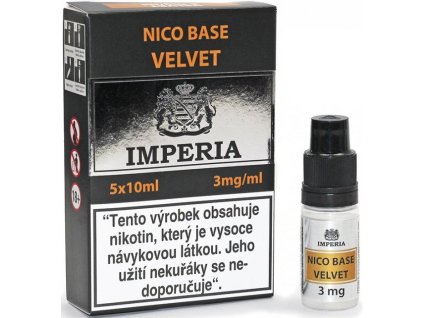 nikotinova baze imperia velvet pg20 vg80 5x10ml 3mg