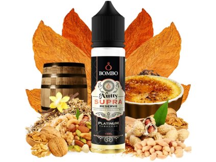 prichut bombo platinum tobaccos sv 15ml nutty supra reserve tabak s karamelem a oriskovym maslem