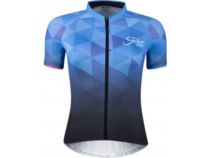 dres FORCE GEM LADY kr. rukáv, modrý (Velikost L)