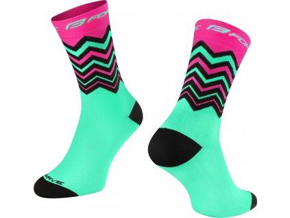 ponožky FORCE WAVE, růžovo-zelené