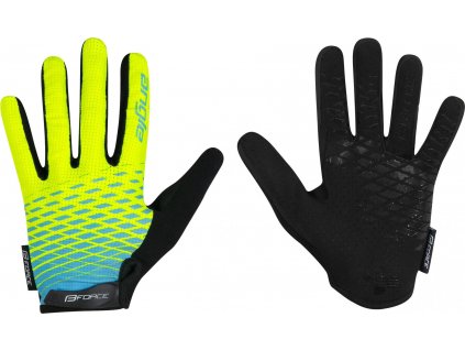 rukavice FORCE MTB ANGLE letní, fluo-modré (Velikost L)