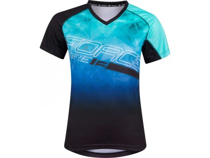 dres FORCE MTB CORE LADY, tyrkysovo-černý (Velikost L)