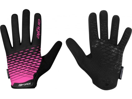 rukavice FORCE MTB ANGLE letní, růžovo-černé (Velikost L)