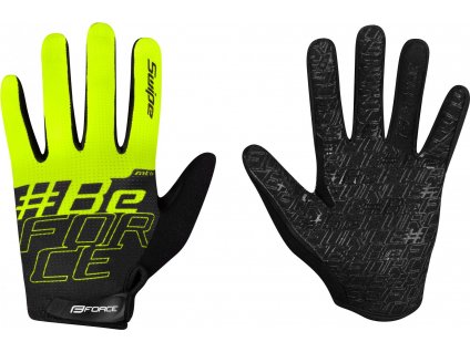 rukavice FORCE MTB SWIPE letní,černo-fluo (Velikost L)