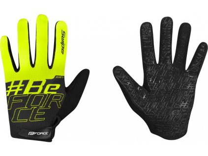 rukavice FORCE KID MTB SWIPE letní,černo-fluo (Velikost L)