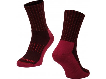 ponožky FORCE ARCTIC, bordó-červené