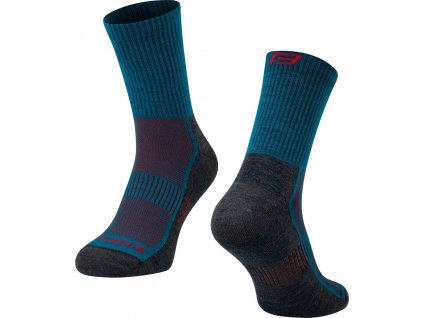 ponožky FORCE POLAR, tyrkysovo-červené (Velikost S-M/36-41)