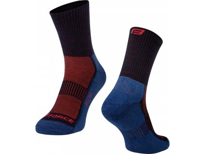 ponožky FORCE POLAR, modro-červené