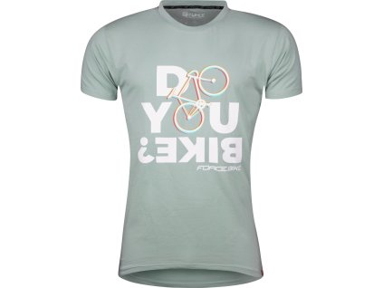 triko FORCE BIKE krátký rukáv, šedo-zelené (Velikost 3XL)