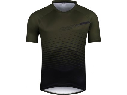 dres FORCE MTB ANGLE kr. rukáv, army (Velikost L)