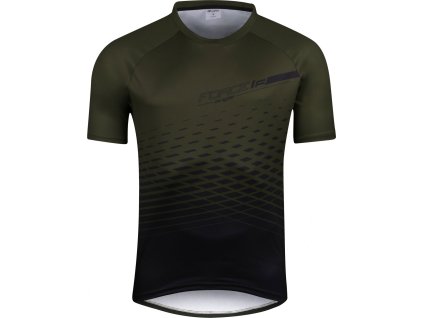 dres FORCE MTB ANGLE kr. rukáv, army (Velikost L)