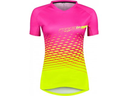 dres F MTB ANGLE LADY kr. rukáv, růžovo-fluo