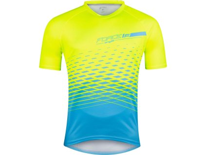 dres FORCE MTB ANGLE kr. rukáv, fluo-modrý (Velikost L)