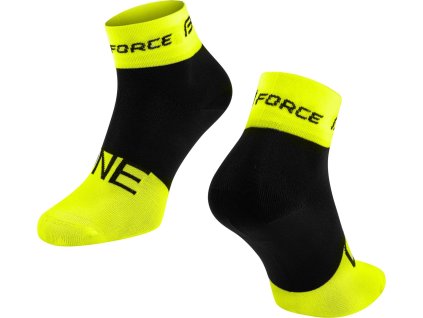 ponožky FORCE ONE, fluo-černé (Velikost S-M/36-41)