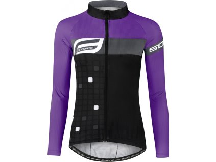 dres F SQUARE LADY dl. rukáv, černo-fialový (Velikost L)